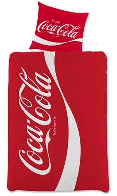 Påslakanset - 140x200 cm - Coca Cola - 100% bomull